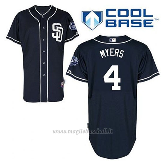 Maglia Baseball Uomo San Diego Padres Wil Myers 4 Blu Blu Alterner Cool Base